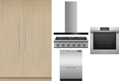 6 Piece Package Includes Refrigerator, Freezer, Cooktop, Wall Oven, Hood And Dishwasher